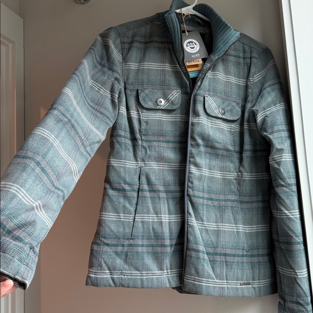 Prana Men's Gray Plaid Lightweight Jacket
